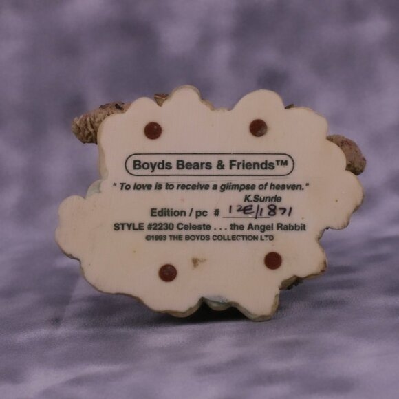 Boyds‎ Bears Celeste Angel Rabbit Figurine #2230 1993 Harp Wings Stars Vintage - Picture 5 of 9